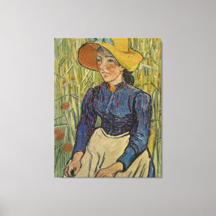 Van Gogh's Peasant Girl with Yellow Straw Hat 1890 Canvas Print