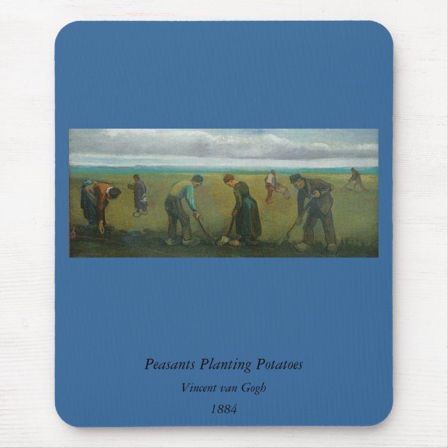 Van Gogh's Peasants or Farmers Planting Potatoes Mouse Pad (Front)