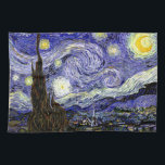 Van Gogh's Starry Night, 1889 Kitchen Towel<br><div class="desc">Widely hailed as Van Gogh's magnum opus, the painting depicts the view outside his sanatorium room window at night, although it was painted from memory during the day. Image is in the public domain. Contact Patterns & Paintings & Graphics for special requests. © Copyright 2020 P.D., Patterns & Paintings &...</div>