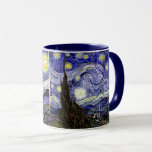 Van Gogh's Starry Night, 1889 Mug<br><div class="desc">Widely hailed as Van Gogh's magnum opus, the painting depicts the view outside his sanatorium room window at night, although it was painted from memory during the day. Image is in the public domain. Contact Patterns & Paintings & Graphics for special requests. © Copyright 2020 P.D., Patterns & Paintings &...</div>