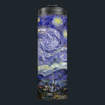 Van Gogh's Starry Night, 1889 Thermal Tumbler<br><div class="desc">Widely hailed as Van Gogh's magnum opus, the painting depicts the view outside his sanatorium room window at night, although it was painted from memory during the day. Image is in the public domain. Contact Patterns & Paintings & Graphics for special requests. © Copyright 2020 P.D., Patterns & Paintings &...</div>