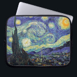 Van Gogh's Starry Night Laptop Sleeve<br><div class="desc">Van Gogh's masterpiece: Starry Night.
The Starry Night is an oil on canvas by the Dutch post-impressionist painter Vincent van Gogh. Painted in June 1889,  it depicts the view from the east-facing window of his asylum room at Saint-Rémy-de-Provence,  just before sunrise,  with the addition of an idealized village.</div>