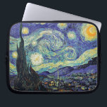 Van Gogh's Starry Night Laptop Sleeve<br><div class="desc">Van Gogh's masterpiece: Starry Night.
The Starry Night is an oil on canvas by the Dutch post-impressionist painter Vincent van Gogh. Painted in June 1889,  it depicts the view from the east-facing window of his asylum room at Saint-Rémy-de-Provence,  just before sunrise,  with the addition of an idealized village.</div>