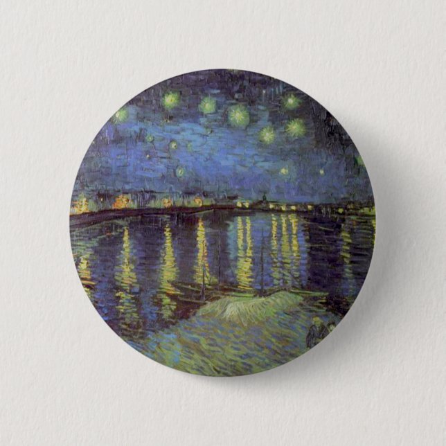 Van Gogh's Starry Night Painting 2 Inch Round Button (Front)