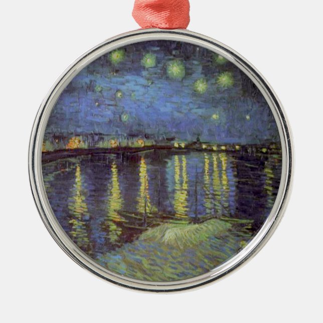 Van Gogh's Starry Night Painting Metal Ornament (Front)