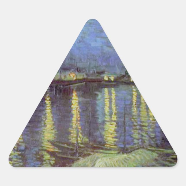 Van Gogh's Starry Night Painting Triangle Sticker (Front)