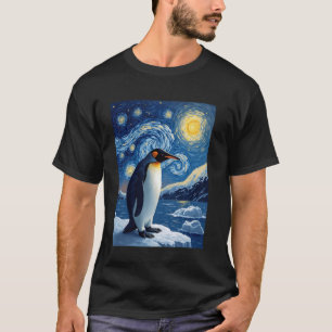 Van Gogh's Starry Night Penguin Tuxedo Bird Animal T-Shirt