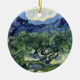 Van Gogh's The Olive Trees Landscape Painting Ceramic Ornament