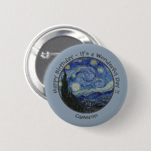 van Gogh's The Starry Night Party Items Collection 2 Inch Round Button