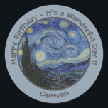 van Gogh's The Starry Night Party Items Collection Classic Round Sticker<br><div class="desc">All of our products are made with large scale images that have been carefully edited to provide the best resolution,  colour and detail possible.</div>