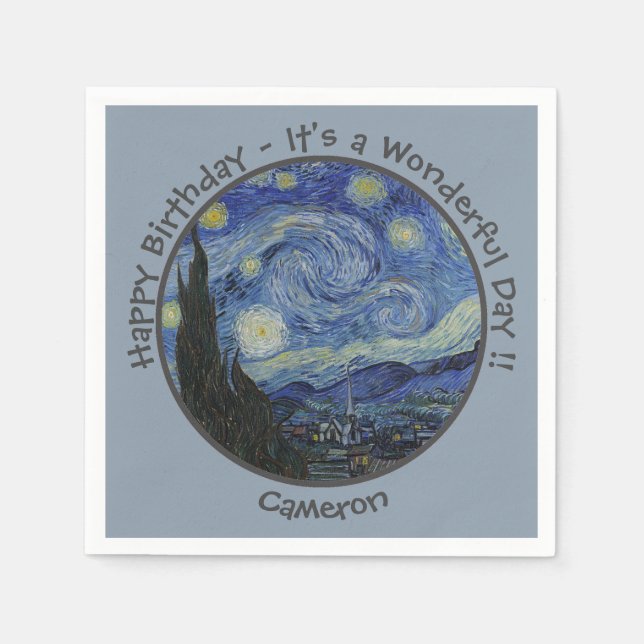 van Gogh's The Starry Night Party Items Collection Napkin (Front)