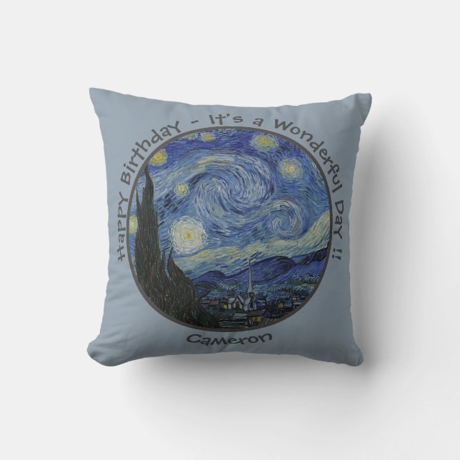van Gogh's The Starry Night Party Items Collection Throw Pillow (Front)