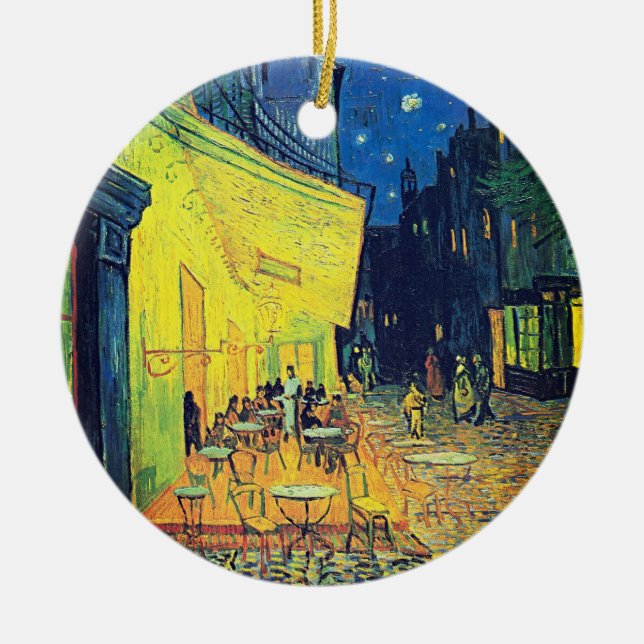 Van Gogh's Timeless Charm - Café Terrace at Night Ceramic Ornament (Front)