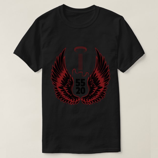 Van Halen 5520 Guitar Black T-Shirt (Design Front)