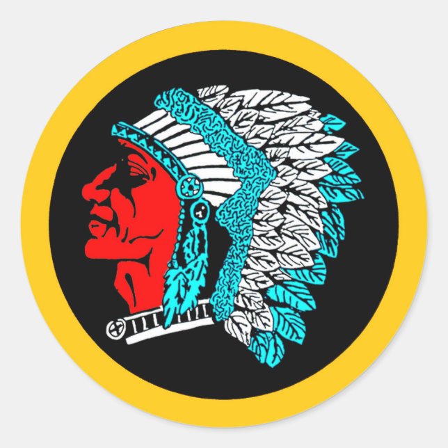 Van Heutsz Indian Head sticker, classic model Classic Round Sticker (Front)