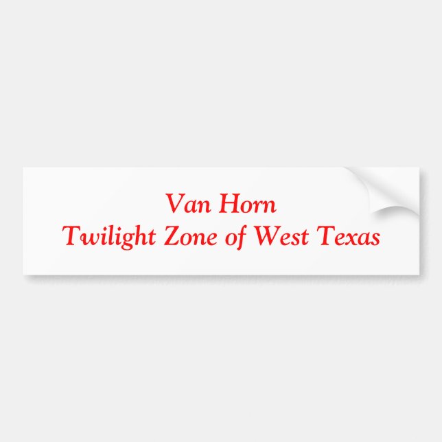 Van Horn Bumper Sticker (Front)