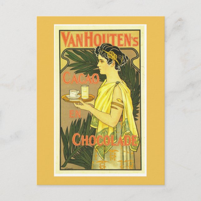 Van Houten's Cacao en Chocolade Vintage Postcard (Front)