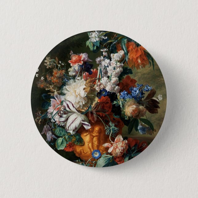 Van Huysum’s Bouquet of Flowers 2 Inch Round Button (Front)