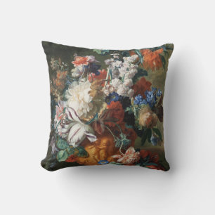 Van Huysum’s Bouquet of Flowers throw pillow