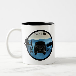 Van life and adventure Two-Tone coffee mug