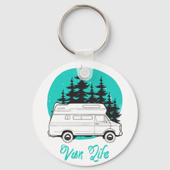 VAN LIFE Nomad Adventure Travel Camping Lifestyle  Keychain (Front)
