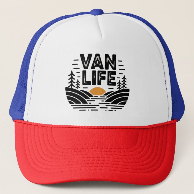 Van Life Retro Sunset Nature Sunset Casquette (Devant)