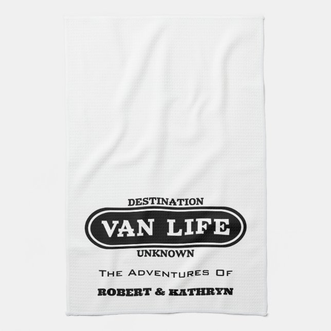 "Van Life" Serviette personnalisée de cuisine (Vertical)