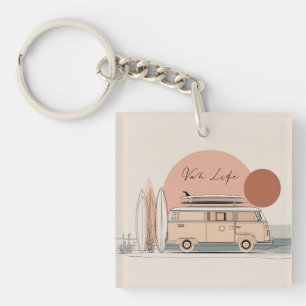 Van Life Surf Van – Retro Beach Camper Aesthetic Keychain