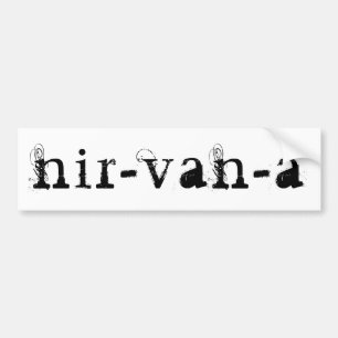Van name travel camper word play nirvana nir-van-a bumper sticker