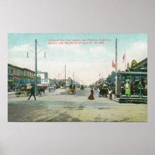 Van Ness Avenue View one Year after the Fire of Poster