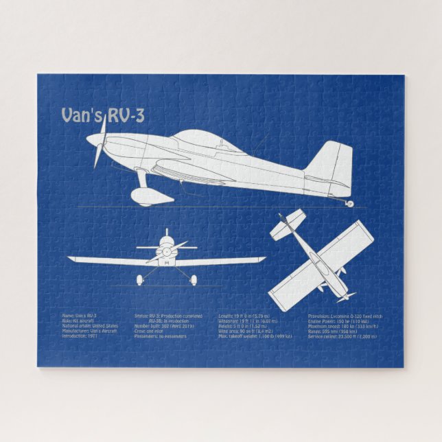 Van’s RV-3 - Airplane Blueprint Plans ABD Jigsaw Puzzle (Horizontal)