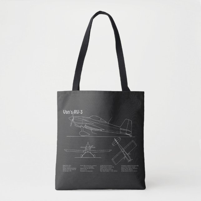 Van’s RV-3 - Airplane Blueprint Plans PD Tote Bag (Front)