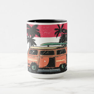 Van Summer Exploring Beach Holiday Vintage Sunset Mug