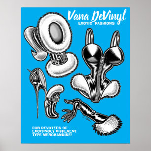 Vana DeVinyl™/Exotic Fashions/Blue Poster