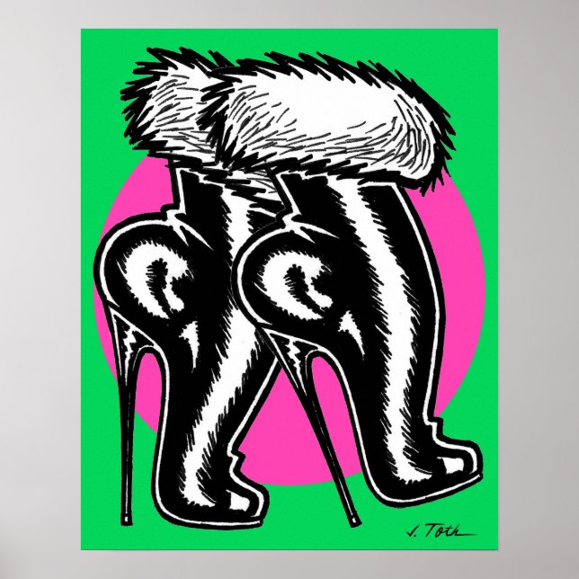 Vana DeVinyl™/Fun-Fur, High-Heeled Boots Poster (Front)