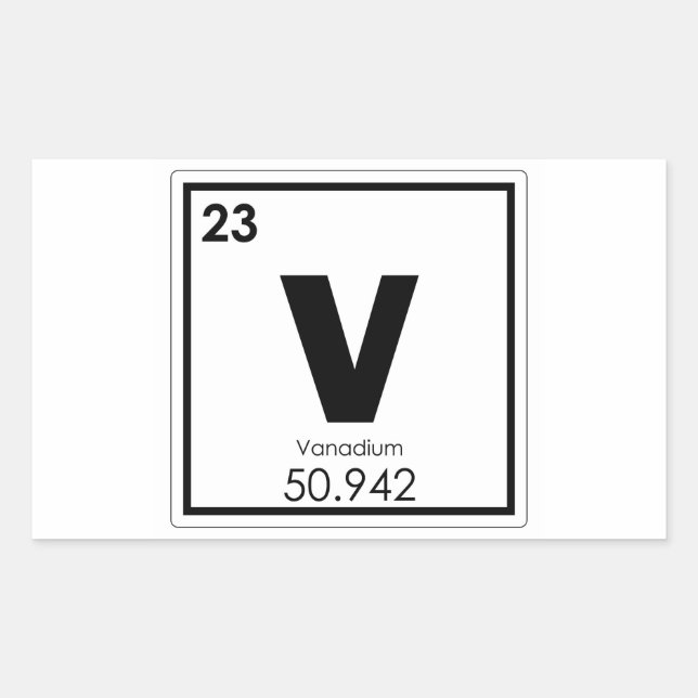 Vanadium chemical element symbol chemistry formula sticker (Front)