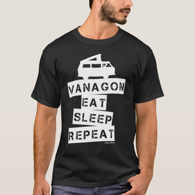 Vanagon Camper T3 Camping  T-Shirt (Front)