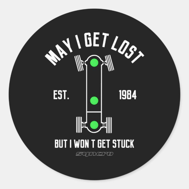 Vanagon Syncro Gear Knob 4X4 Off-Road Bus T3 Offro Classic Round Sticker (Front)