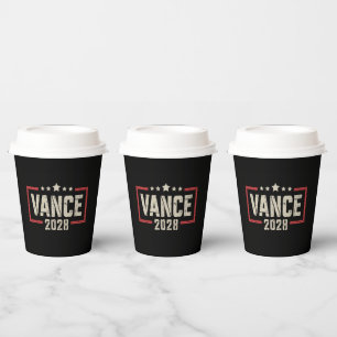 Vance 2028 President Election Campaign US Flag Paper Cups