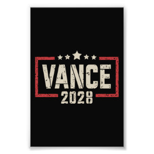 Vance 2028 President Election Campaign US Flag Photo Print