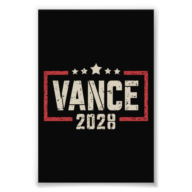 Vance 2028 President Election Campaign US Flag  Photo Print (Front)