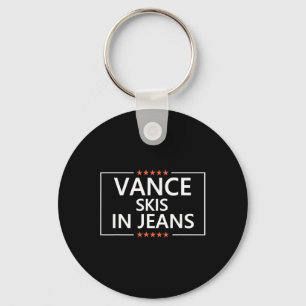Vance Skis In Jeans Funny Skiing Anti Jd Vance Quo Keychain
