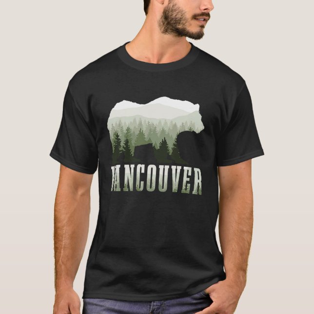 Vancouver BC Canada Bear Vintage Hiking Camping Ca T-Shirt (Front)
