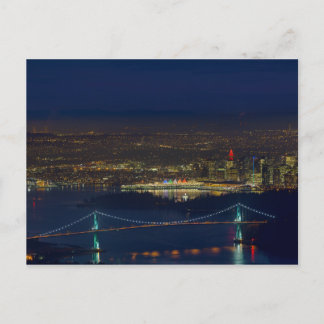 Vancouver BC Cityscape by Lions Gates Bridge Postcard