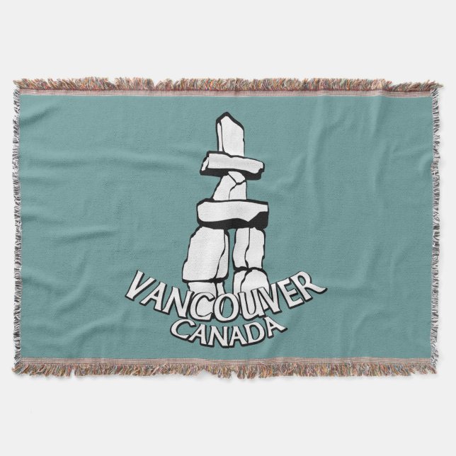 Vancouver Blanket Vancouver Inukshuk Souvenir Gift (Front)