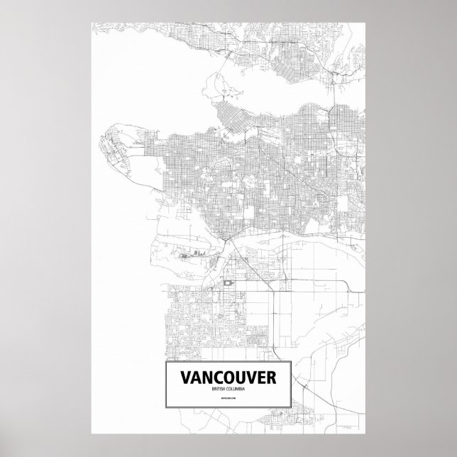 Vancouver, British Columbia (black on white) Poster (Front)