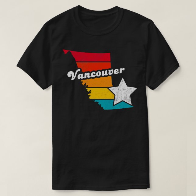 Vancouver British Columbia Canada Vintage Distress T-Shirt (Design Front)