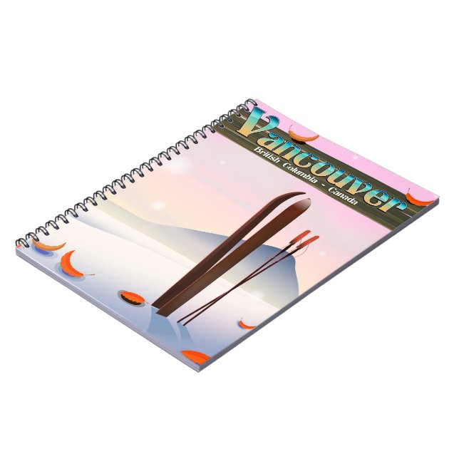 Vancouver British Columbia ski poster Notebook (Left Side)