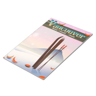 Vancouver British Columbia ski poster Notepad