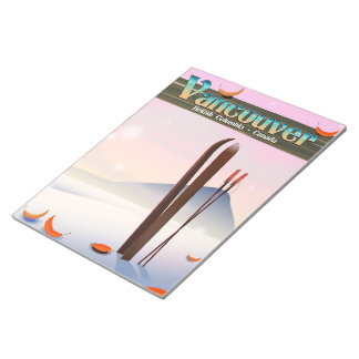 Vancouver British Columbia ski poster Notepad